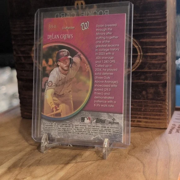 2025 Topps Chrome Dylan Crews Fortune 15 Rookie Card Nationals - Picture 2 of 2